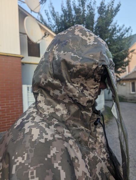 Антитепловизионное пончо-дождевик, антидрон, снижает тепловую заметность, камуфляж Пиксель Kreminna Піксель1 фото